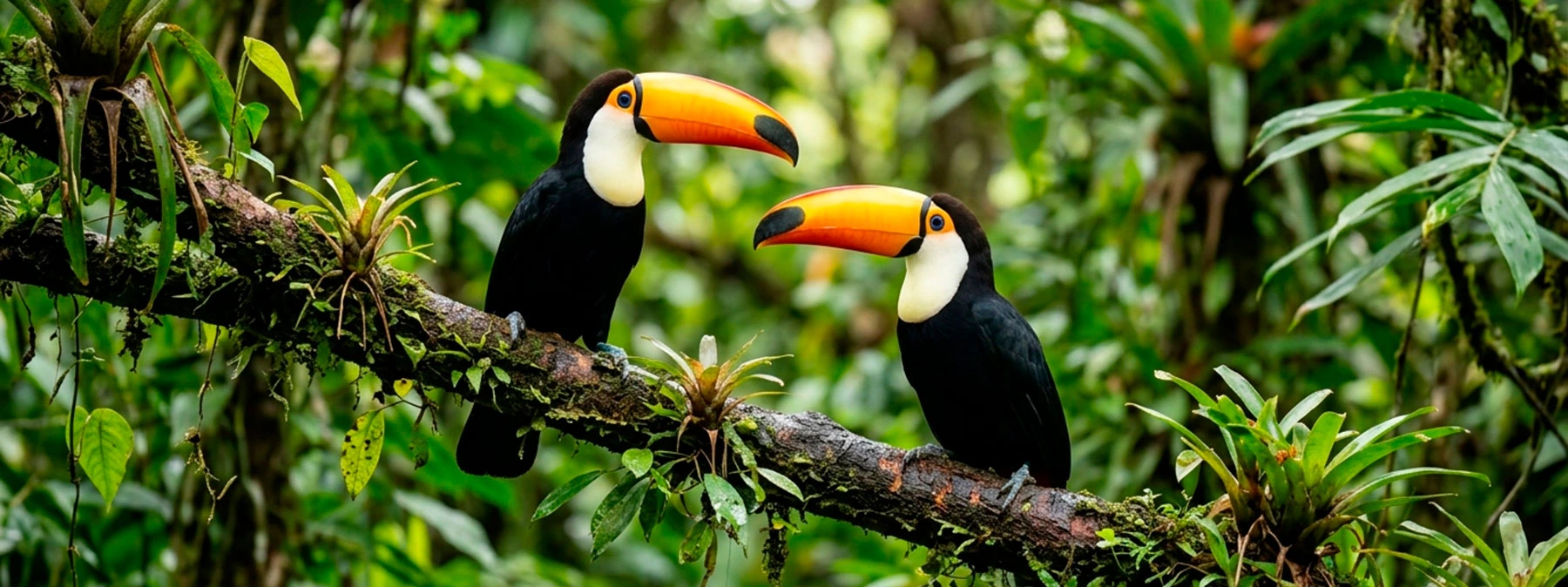 Pareja de tucanes en el bosque lluvioso cerca de Selva Color
